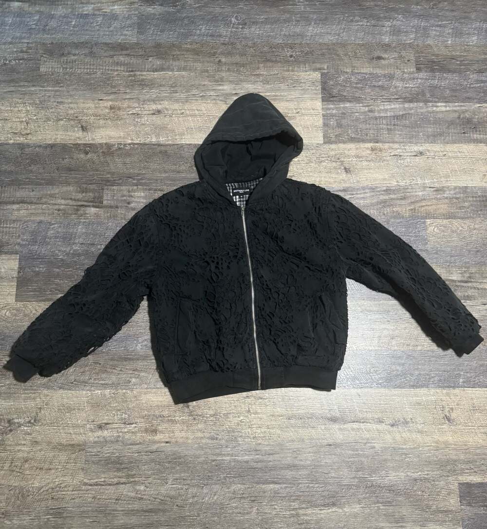 Brotherly Love Webstar Burnedweb Denim Bomber Jacket Black Size M